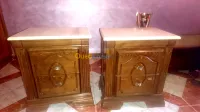 cadre de lit (02 pl) + 02 tables-nuit