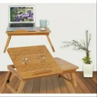 Table pour laptop en bois bambou 
