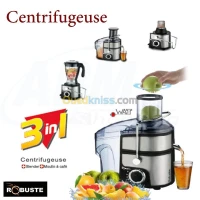 Centrifugeuse, Blender, Moulin à Café et Epices 3en1 - Robuste 