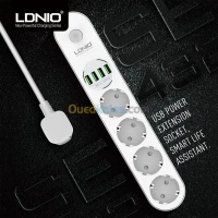 Multiprise Rallonge LDNIO 4 Prise + 4 USB 5V 3.4A 2m SE4432 2500W
