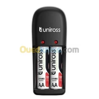Chargeur de pile UNIROSS Mini X2 AA / AAA + 2 Piles AA Rechargables 2100mAh UCW008