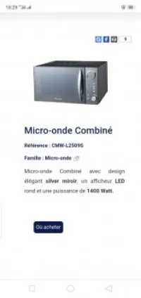 Vend micro ondes condor