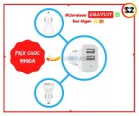 Chargeur Original Auto 2Port USB-Blanc
