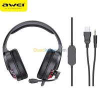 Casque Gaming professionnel filaire avec Microphone LED AWEI ES-770i thumbnail 3