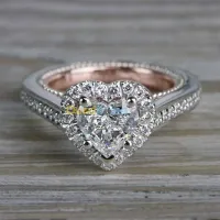 Bague diamant en forme de cœur