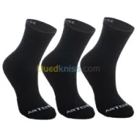 CHAUSSETTES DECATHLON DE SPORT HAUTES RS 100 BLANCHE / NOIRE : LOT DE 3