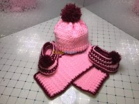 تلمسان-الجزائر-مولود-جديد-بنت-Écharpe-bonnet-chaussons-bébés