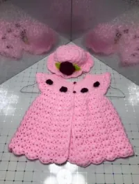 Ensemble gilet / chapeau pour fille 