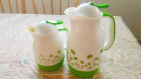 Thermos blanc et vert