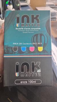 خرطوشة-و-حبر-pack-bouteilles-d-encre-ink-master-100-ml-universel-4-couleurs-باب-الزوار-الجزائر