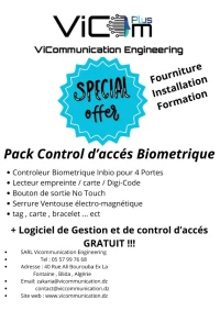 PROMO 2025, Contrôle d'accès biométrique ,avec logiciel de gestion et installation , Blida Alger 
