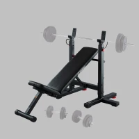 CORENGTH Banc de Musculation Avec Chandelles Pliables, Inclinable - Bench Press Fold