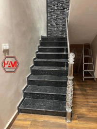 Rampe d'escalier inox en verre 
