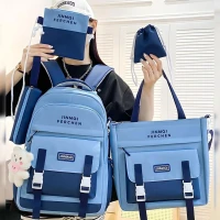 Ensemble de sacs décole Kawaii pour adolescents 5Pcs  Bieyoumi Fashion Bleu محفظة 5 قطع كاواي أزرق