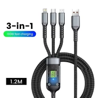 Câble USB 3-en-1  Charge Rapide 100W pour Tous Smartphones