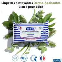 Lingettes nettoyantes Dermo-Apaisantes 3 en 1 pour bébé - dodie