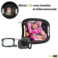 Miroir LED avec lumière et télécommande  Free ON