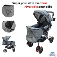 Super poussette avec bras réversible | Bébé Love