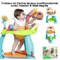 Trotteur et Centre de jeux multifonctionnel avec rotation à 360 degrés