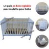 منتوجات-للأطفال-الرضع-lit-parc-en-bois-reglable-avec-roulette-pour-bebe-دار-البيضاء-الجزائر