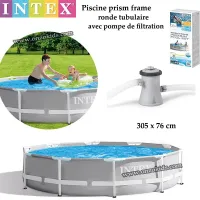 Piscine hors sol Ronde tubulaire 305 x 76 cm avec pompe de filtration Intex