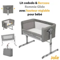 Lit cododo & Berceau Rommie Glide avec hauteur réglable pour bébé | Joie