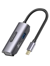 Adaptateur 3 en 1 4K UHD 1080P type-c vers VGA HDMI, hub usb 3.0 