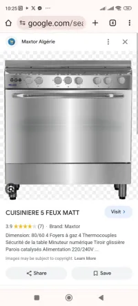 Cuisinière maxtor tts inx