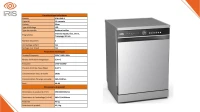  IRIS LAVE VAISSELLE IDW13AB-S 13 COUVERT (BLANC/NOIR/INOX)