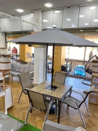 Table jardin 04 chaises + parasol