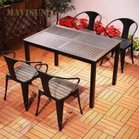 TABLE JARDIN CARRE IMPORTATION AVEC 04 CHAISES 