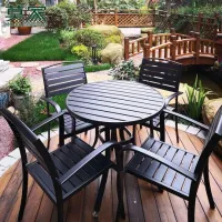 TABLE JARDIN 04 CHAISE RONDE NOIR