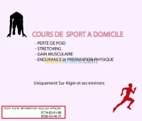 cours de sport(à domicile)