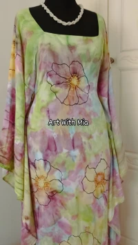 Robe saharienne tissu chèche entièrement peint à la main 