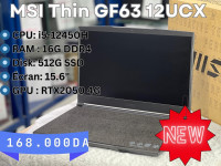 MSI Thin GF63 12UCX i5 12EME 16G 512G SSD NVIDIA RTX 2050 4G 15.6"