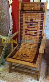 Chaise longue pliante en bois, Dispo 6 chaises