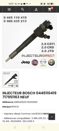 Injecteur 0986435213
