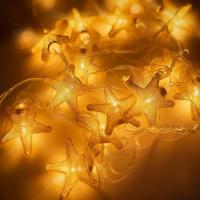 ديكورات-أخرى-guirlande-led-etoiles-dorees-16-lumieres-avec-filet-metallique-البليدة-الجزائر