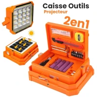 Projecteur LED Solaire 4000 mAh 10000 Lumens Rechargeable avec Kit Outils