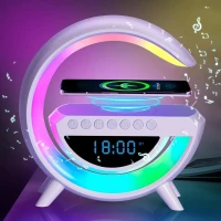 منبه وشارجور ومكبر صوت وفيوزة وديكور حجم كبير Réveil et Haut-parleur Bluetooth RGB V3 - BT-3401