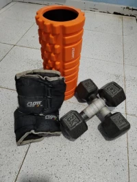 Dumbell 2*6 kg + foam roller +  wrest/ankle sand weights 2*2kg