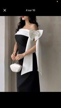 Robe soirée noir et blanc