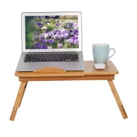 Table Support LAPTOP en bambou pliable avec ventilateur GM 55cm x 35cm BM62