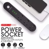 Multiprise Rallonge LDNIO SC3301 3 Prise + 3 USB 5V 3.1A 2500W 1.6m