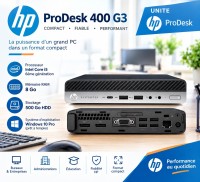 UNITE HP PRO DESK 400 G3 6EME/ RAM 8GO /500 GO HDD