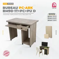BUREAU MELAMINE BM90-1T+PC+PU D (L90/H75/P50CM)003626 /REF:1501