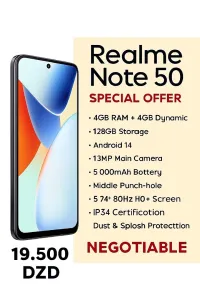 🔥 Realme Note 50 | 4+4GB RAM | 128GB | أندرويد 14 | شبه جديد 🔥 🔥 Realme Note 50 | 4+4GB RAM | 128GB | أندرويد 14 | شبه جديد 🔥
