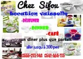 Location vaisselle Dinner Café déjeune