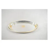 Plateau Dore Argent Oval Gm 60*44 Cm