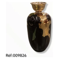 Vase Noir Dore Gm 29*12 Cm